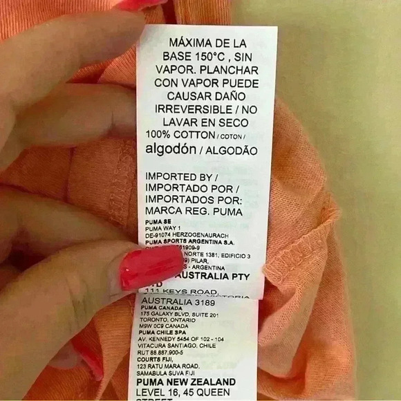 PUMA Womens Script Tee Peach Pink Size L - Picture 11 of 14